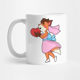 Fox as Bride with Dress & Heart Mug